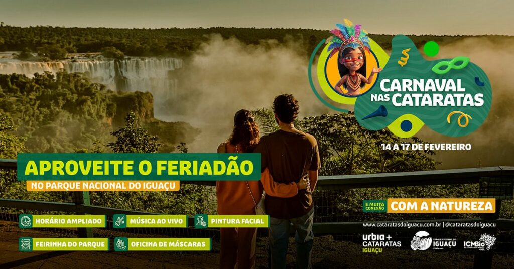 Carnaval nas Cataratas: Parque Nacional do Iguaçu amplia horário e programação para o feriadão